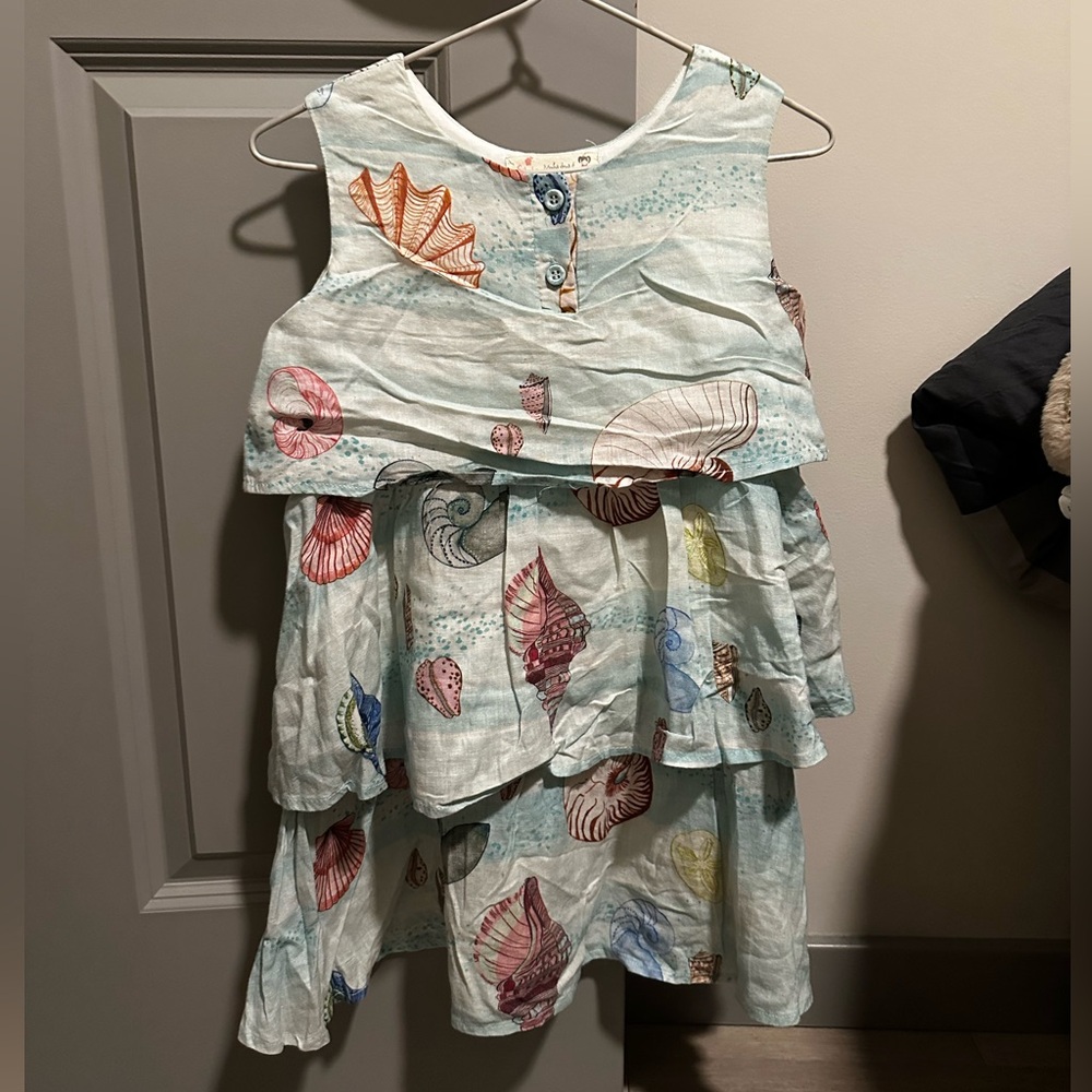 Fábula (FARM Rio for kids) Sea Shell Dress in blue for Girls - Size: 6 years